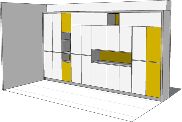 Aperçu 3D d'un meuble sur-mesure